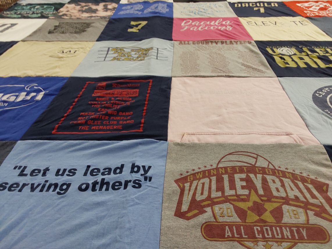 T-shirt quilt featuring gwinnett county volleyball by Zoe from PA