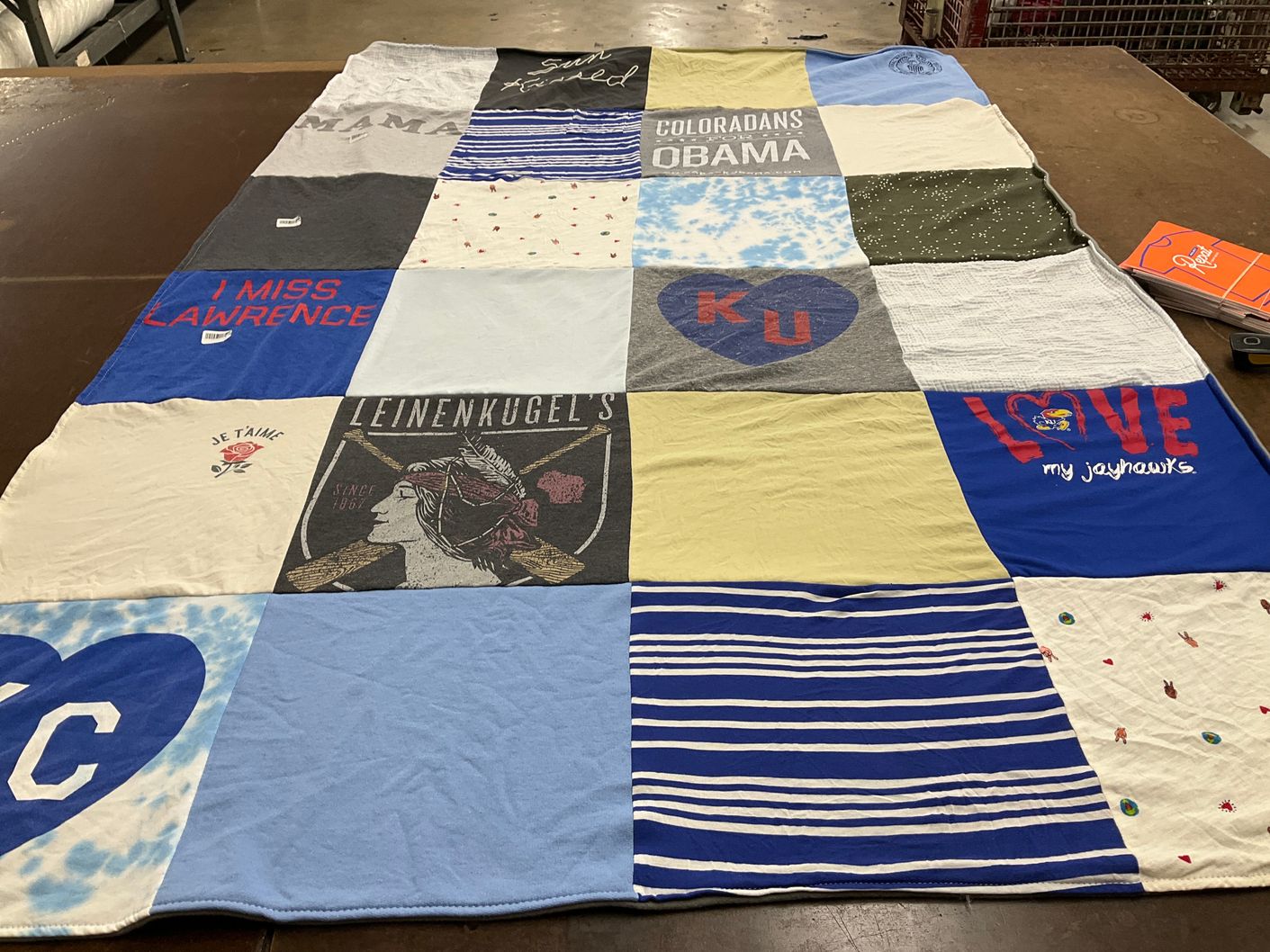 T-shirt quilt featuring ku jayhawks by Hana from IA