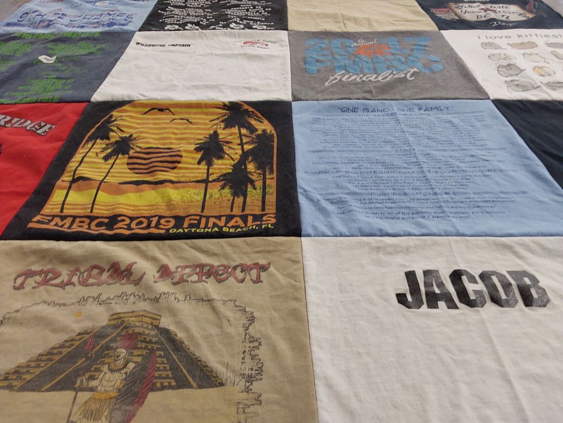 T-shirt quilt with music, performance themes by Tonia from FL