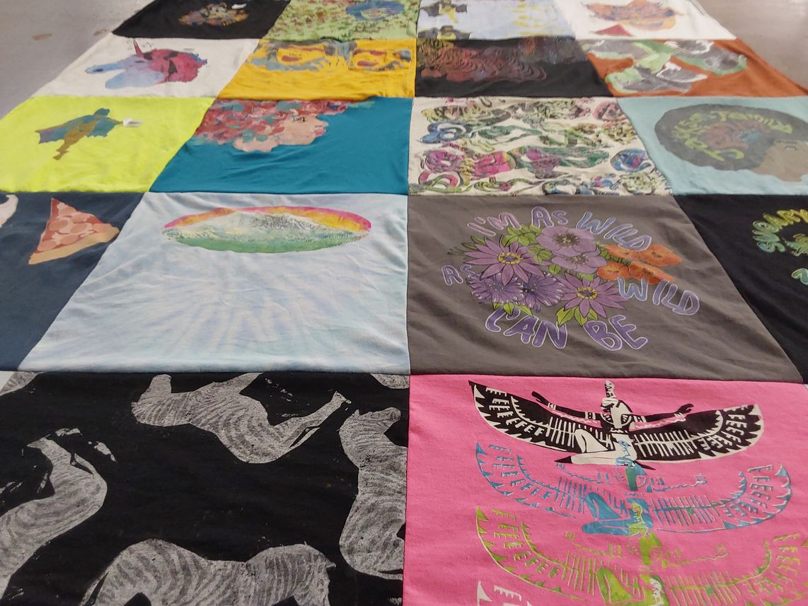 T-shirt quilt with art, nature themes by Dana from WA