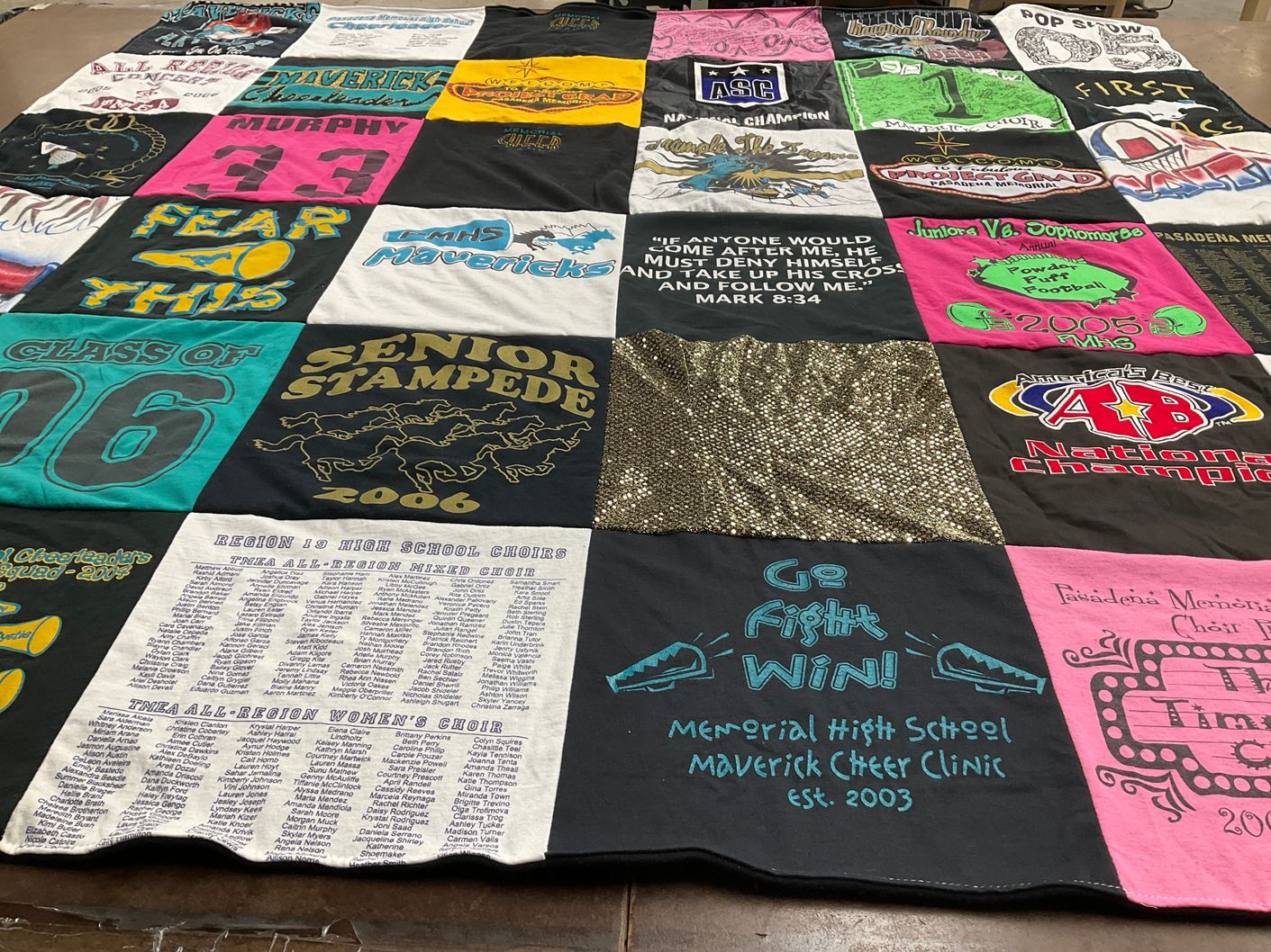 T-shirt quilt featuring mavericks by Caitrin from TX