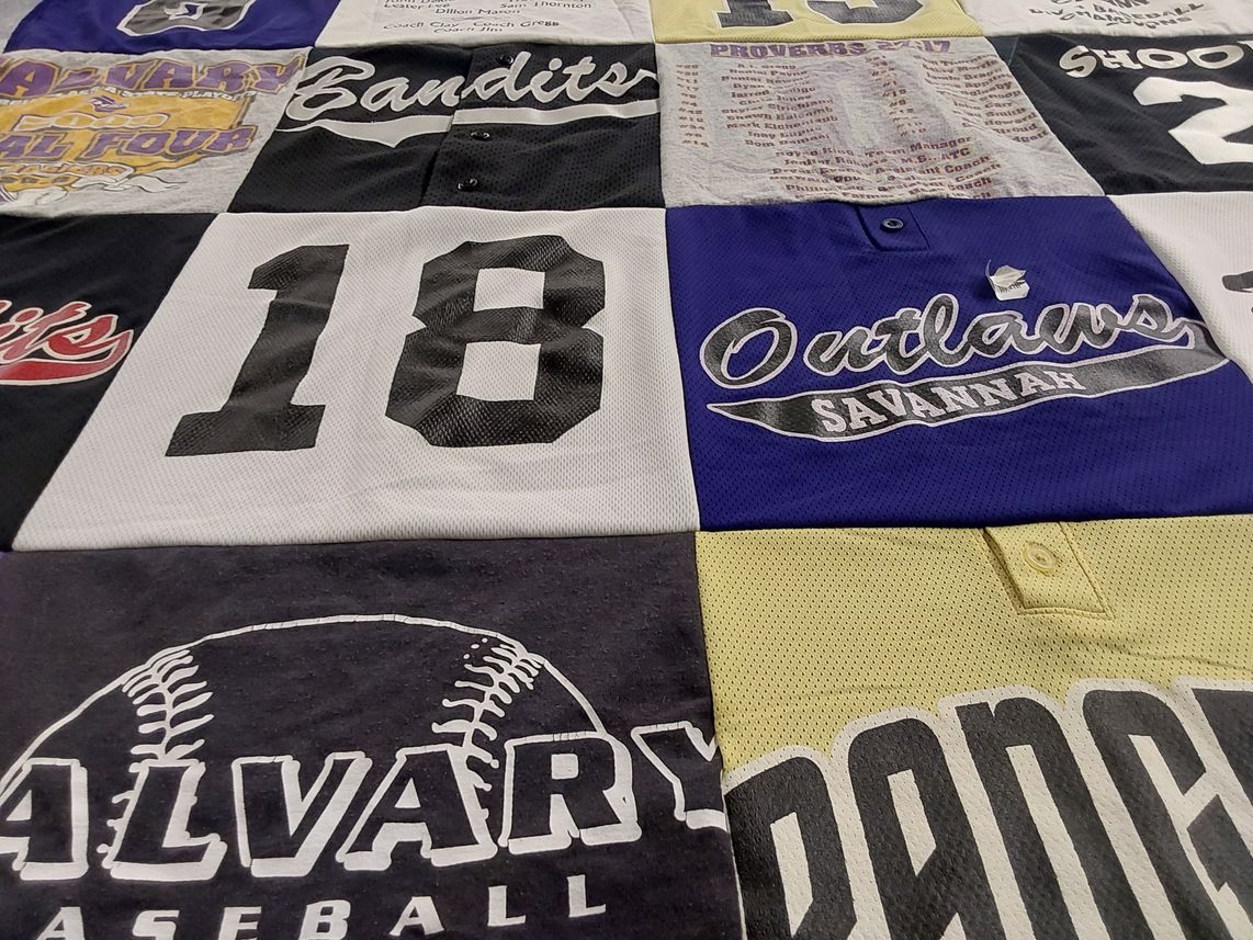 T-shirt quilt featuring bandits, outlaws by Tambra from GA