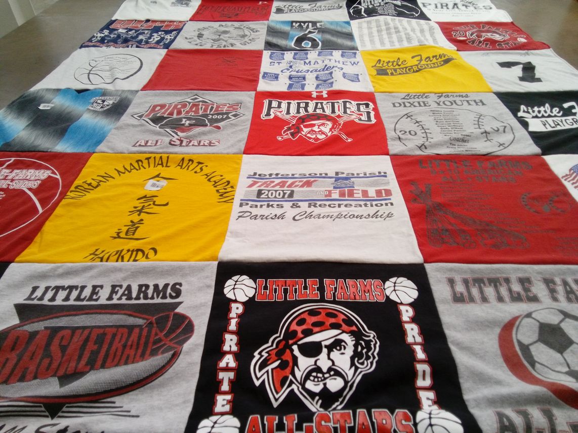 T-shirt quilt featuring jefferson parish pirates by Leslie from LA
