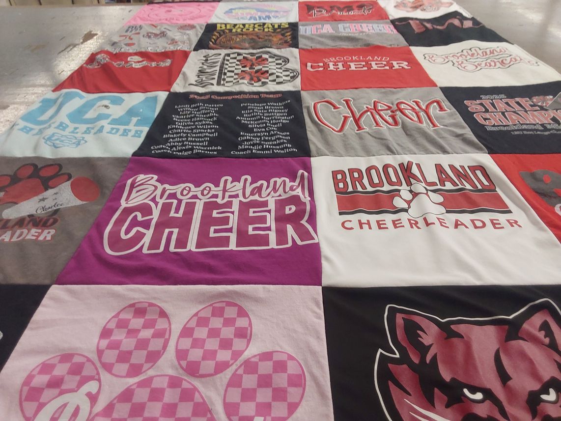 T-shirt quilt featuring brookland cheerleading team by Jennifer from AR