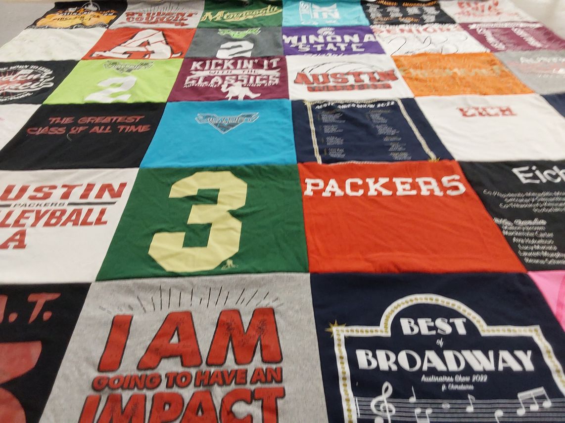T-shirt quilt featuring austin packers volleyball by Mark from MN