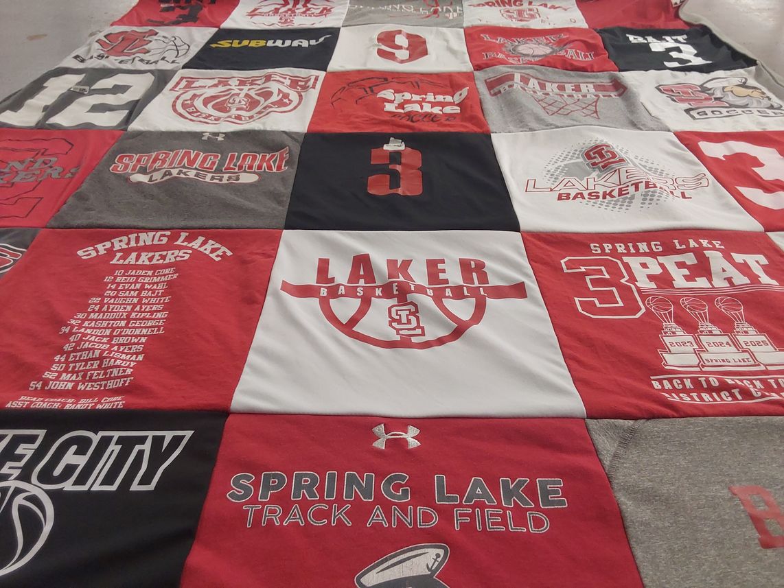 T-shirt quilt from spring lake high school by Mary from MI