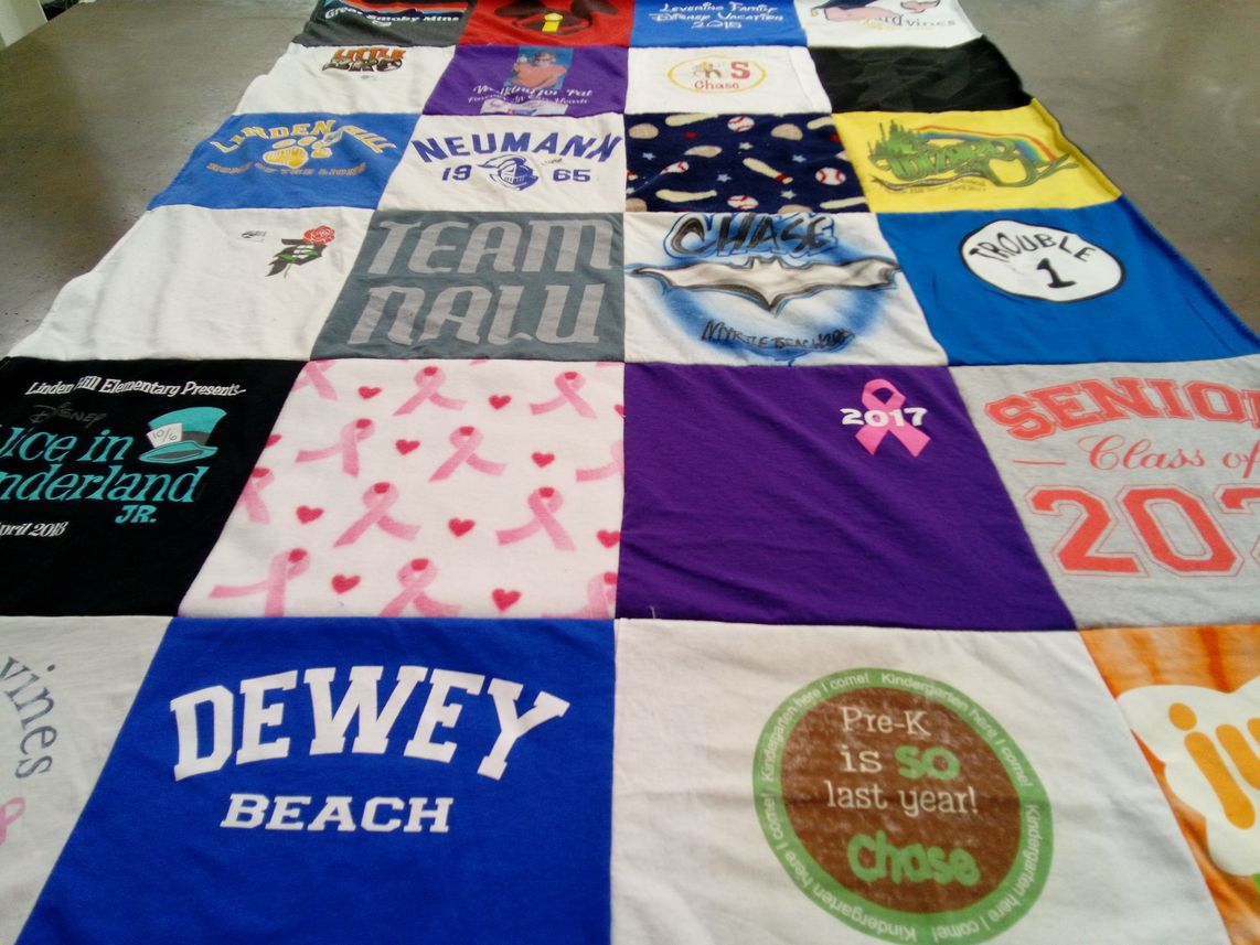 T-shirt quilt from linden hill elementary school, neumann university by Shannon from DE