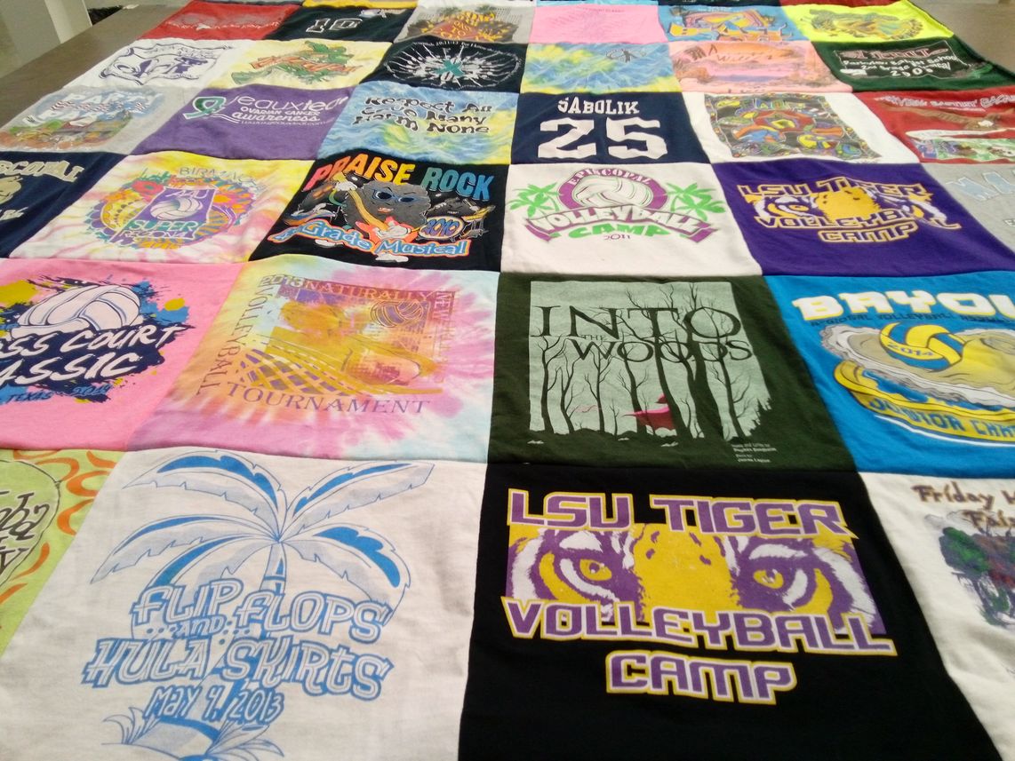 T-shirt quilt featuring louisiana state university volleyball by Danna from LA