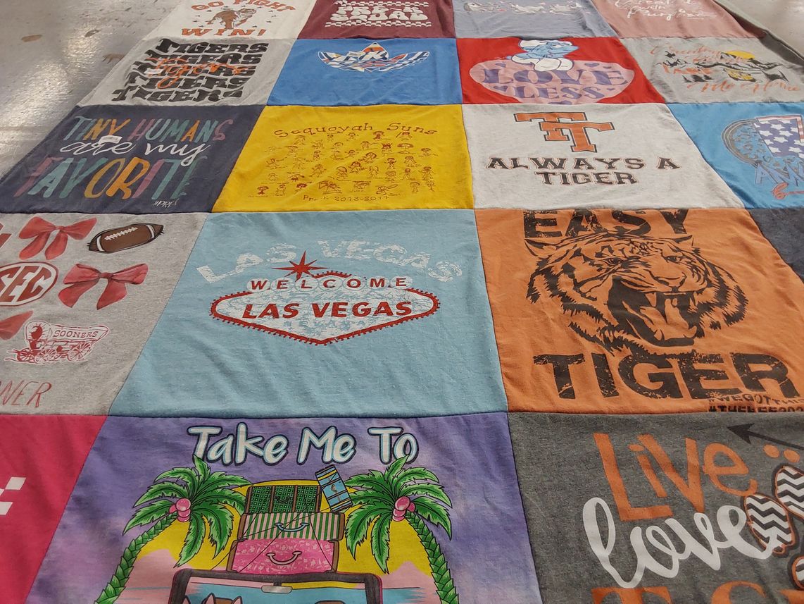 T-shirt quilt featuring tigers by Cheryl from OK