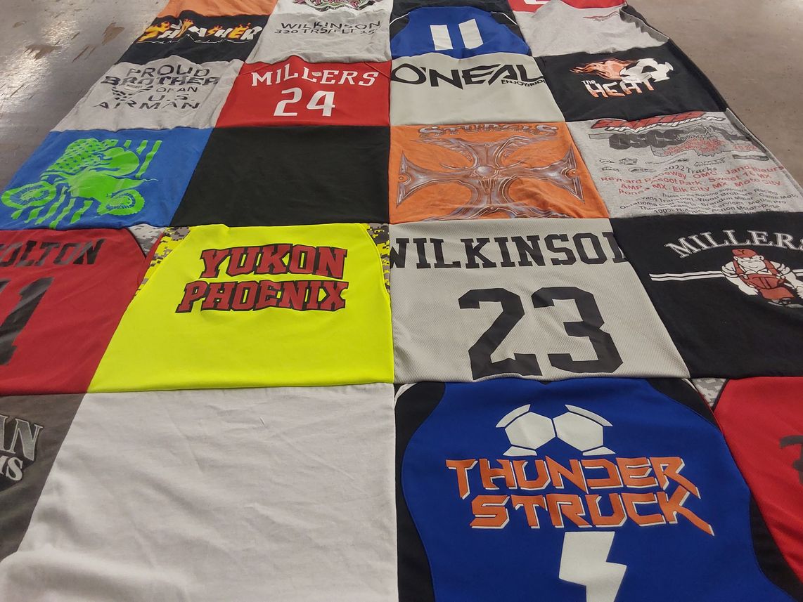 T-shirt quilt featuring millers by Angela from OK