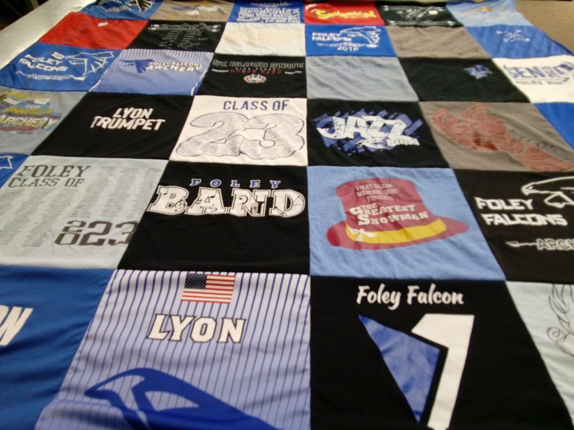 T-shirt quilt featuring foley falcons by Stephanie from MN