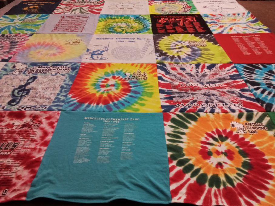 T-shirt quilt from marcellus elementary school by Donna from NY