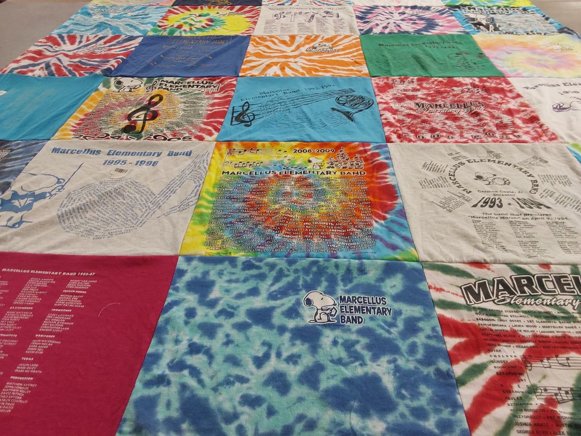 T-shirt quilt from marcellus elementary school by Donna from NY