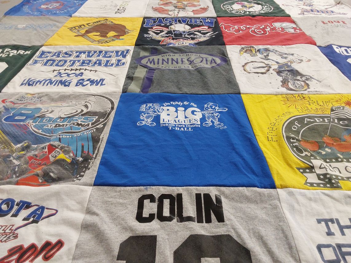 T-shirt quilt featuring eastview football team by Carol from WA