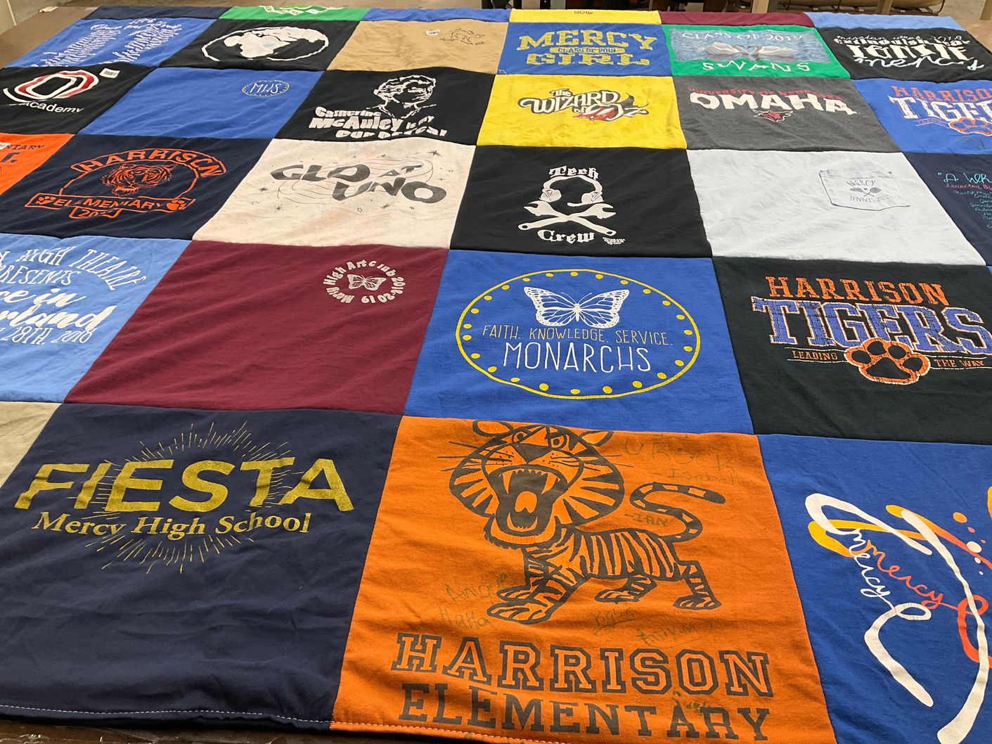 T-shirt quilt featuring harrison tigers by Elaine from NE