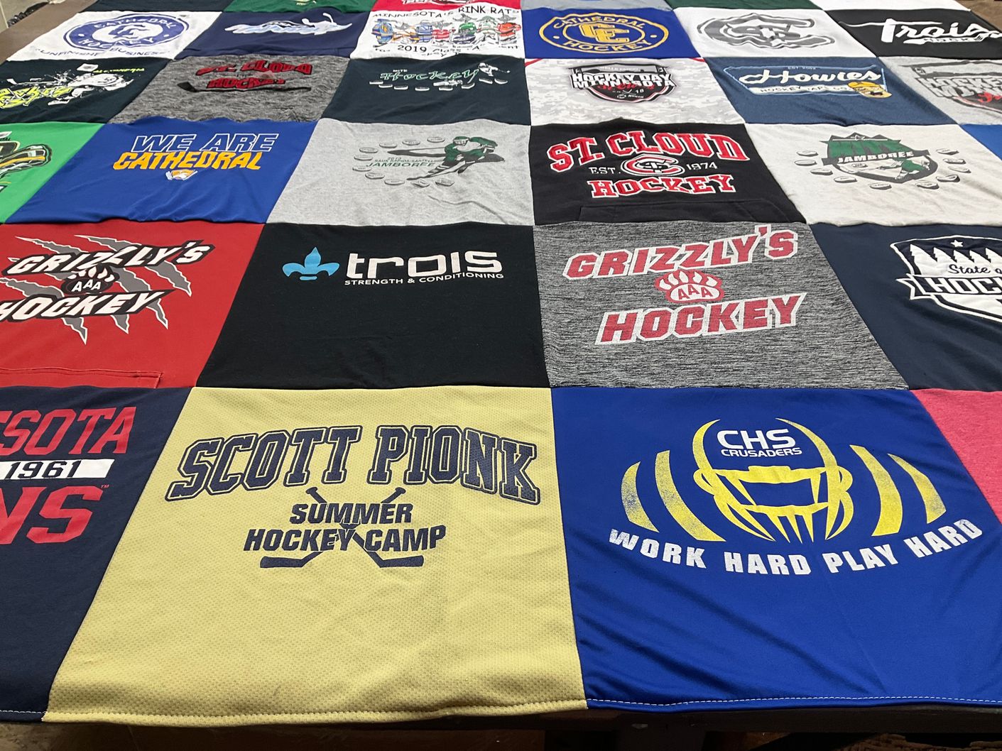 T-shirt quilt featuring grizzly's aaa hockey by Deb from MN