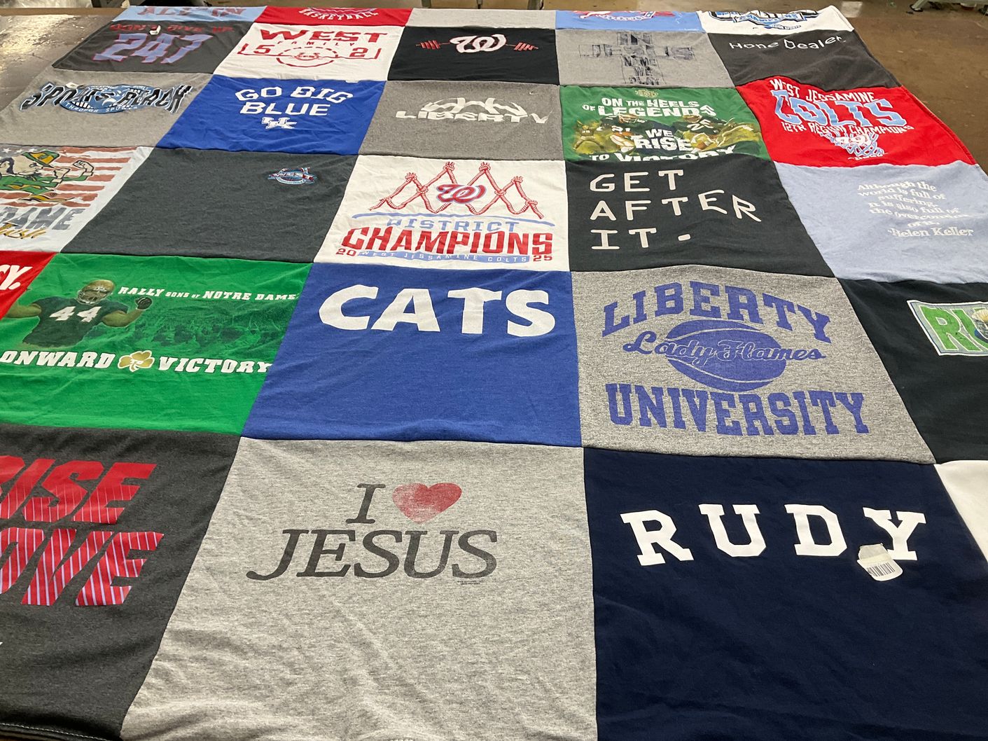 T-shirt quilt from liberty university by Kathy from KY