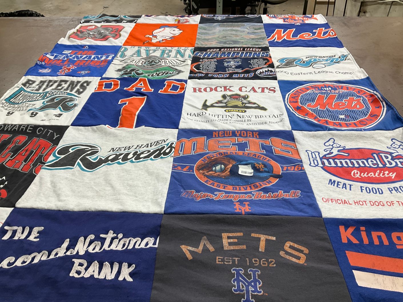 T-shirt quilt featuring new york mets, new haven ravens by Mary from CT