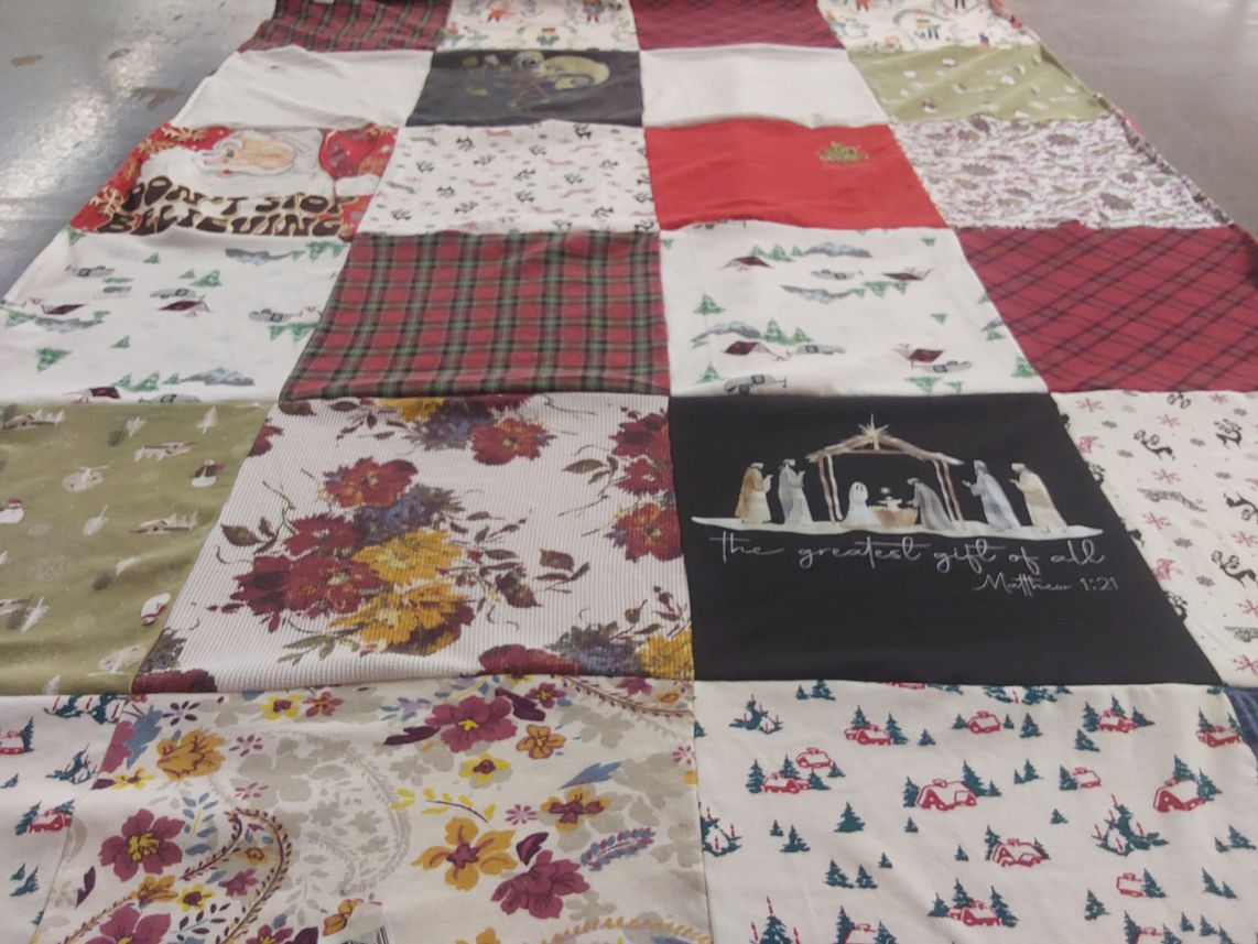 T-shirt quilt with christmas, holiday themes by enna from VA