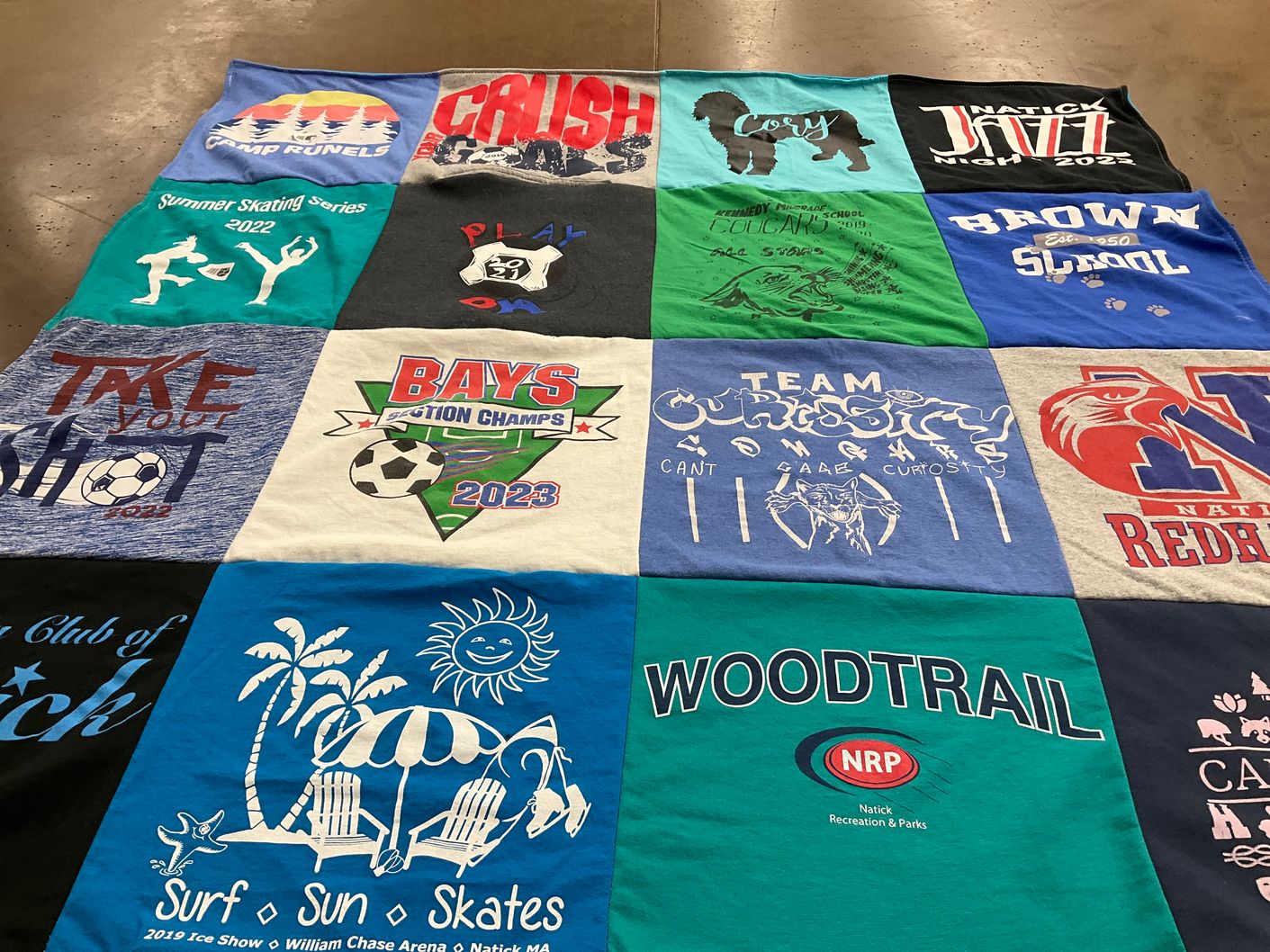 T-shirt quilt featuring natick redhawks by Erica from MA