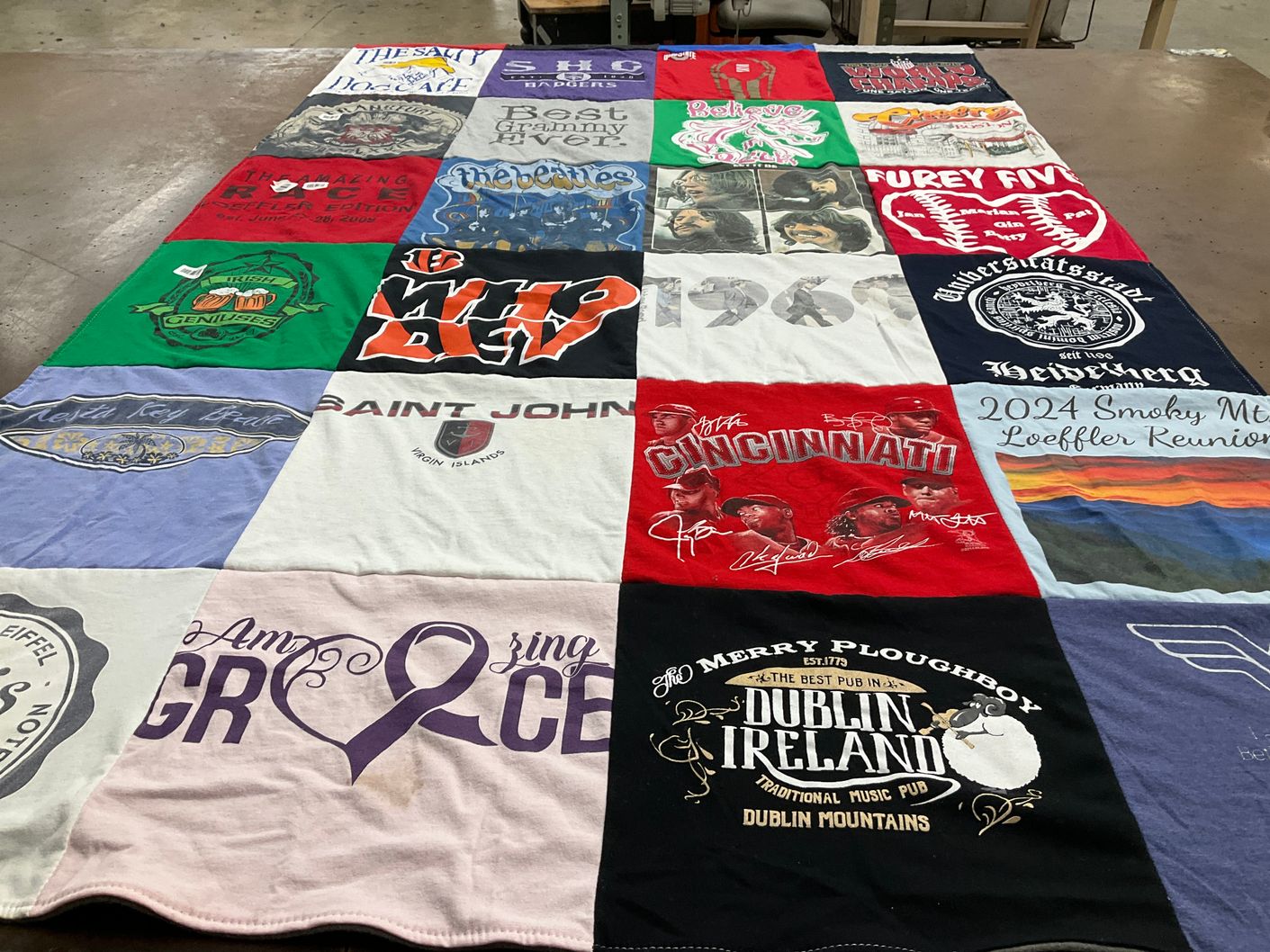 T-shirt quilt featuring cincinnati reds by Thomas from OH