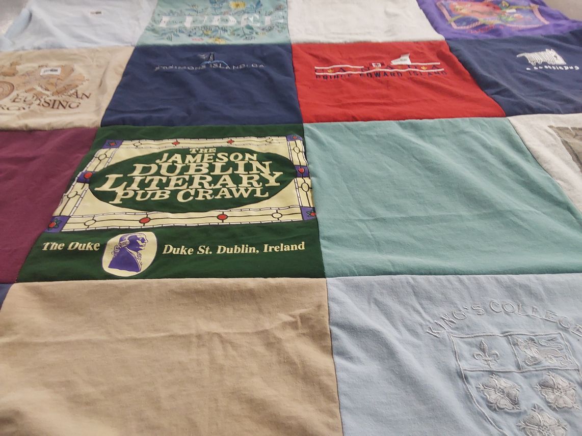 T-shirt quilt from king's college by LaRue from TX