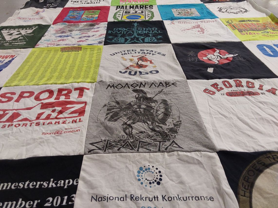 T-shirt quilt featuring tennessee state university, university of georgia by Melanie from TN