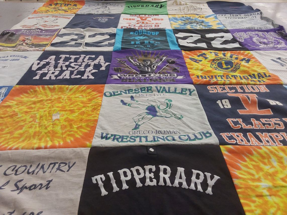 T-shirt quilt from attica high school, genesee valley high school by Douglas from NV