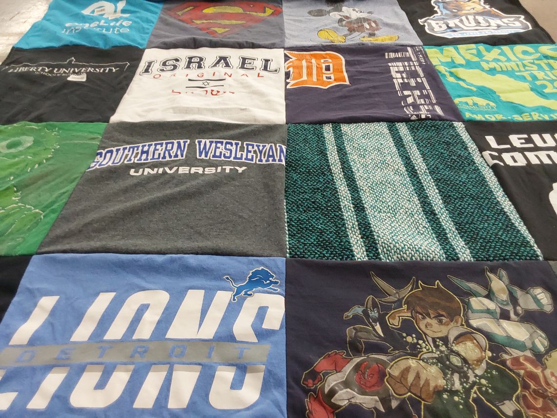 T-shirt quilt featuring detroit lions by Carrie from MI