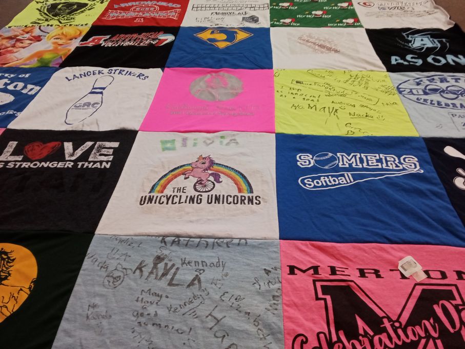 T-shirt quilt from somers high school by Deborah from WI