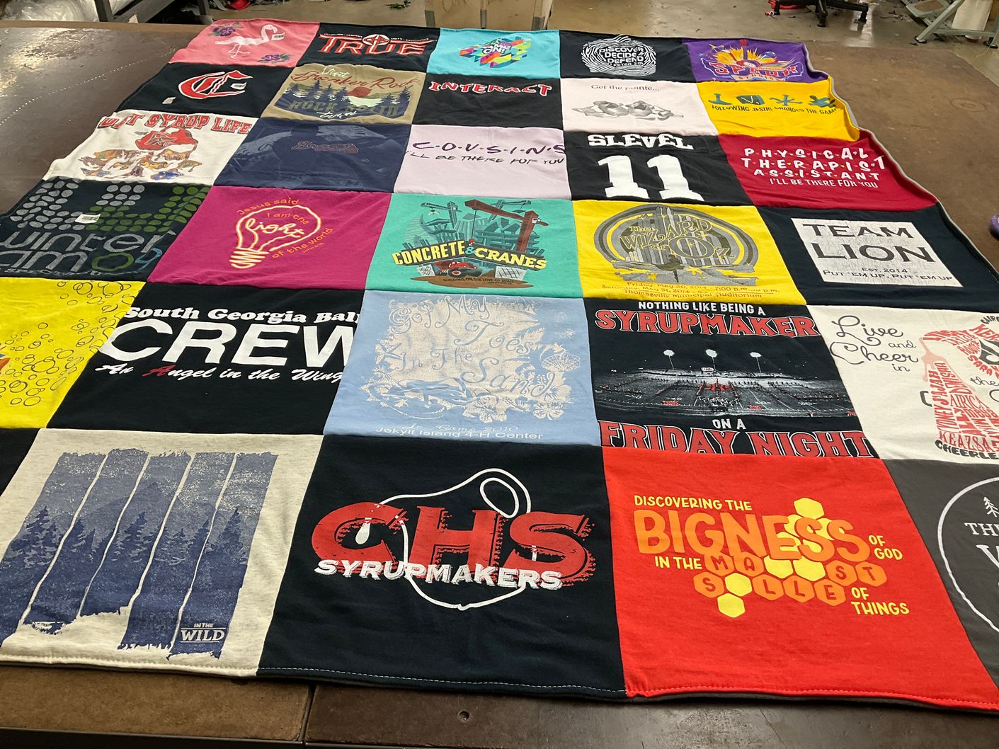 T-shirt quilt featuring colquitt county high school syrupmakers by Edith from GA