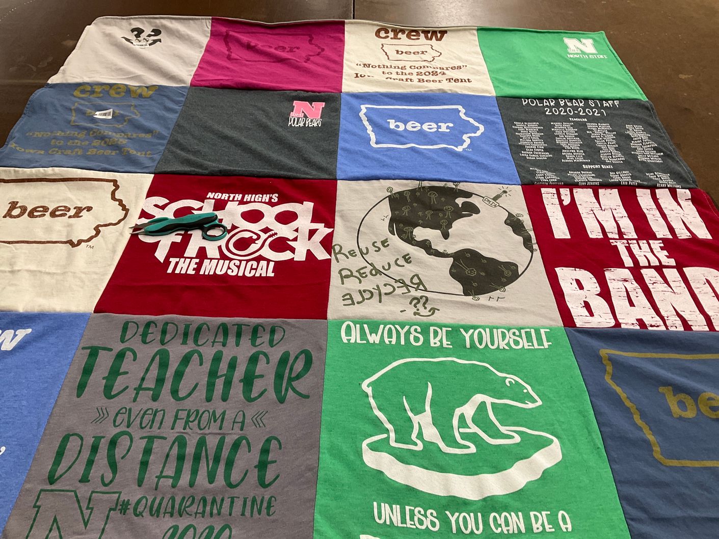 T-shirt quilt from north high school by Melissa from IA