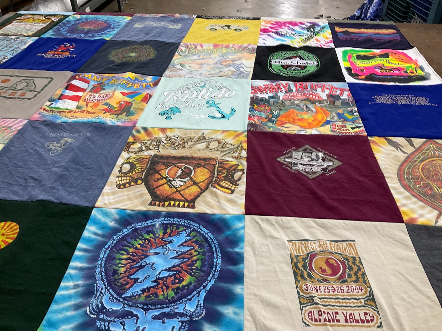 T-shirt quilt with music, beaches themes by Jason from IA