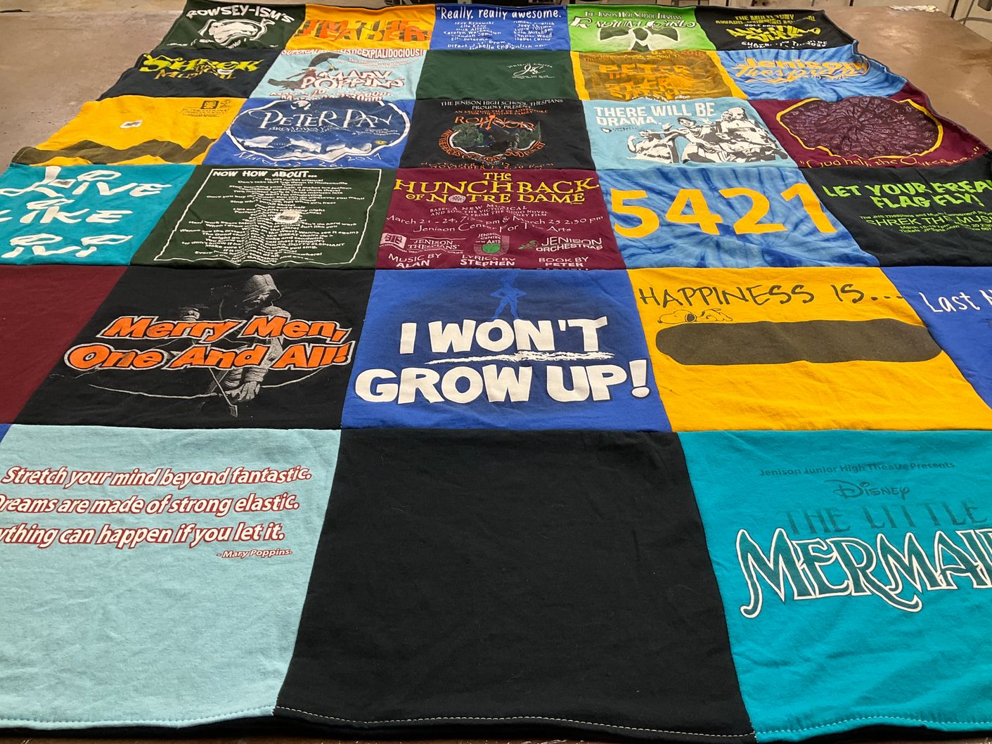 T-shirt quilt from jenison junior high school by Gregory from MI