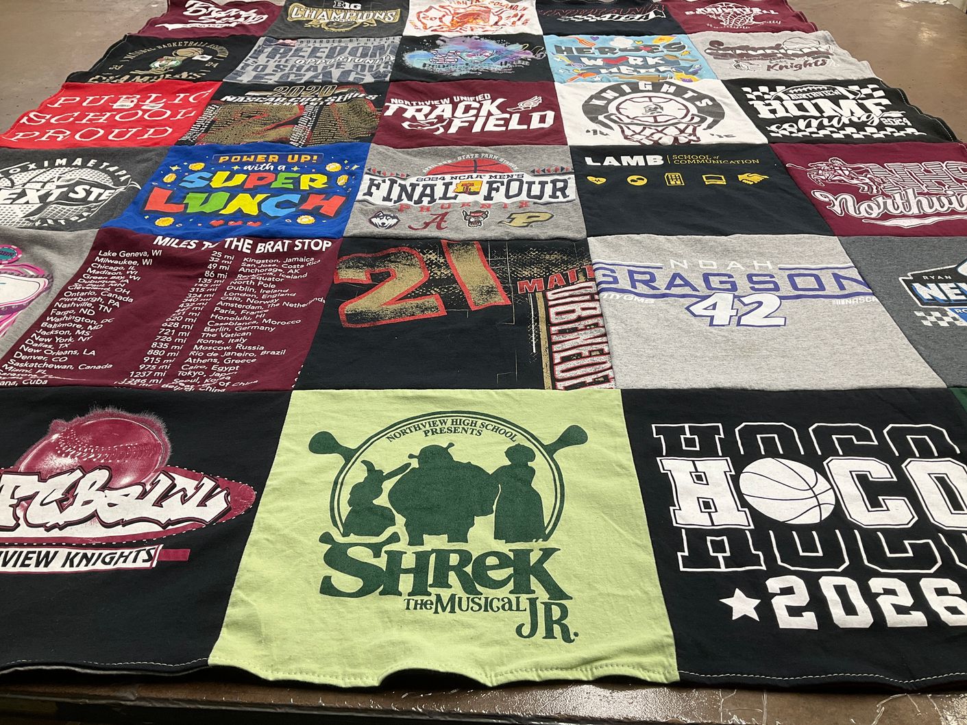 T-shirt quilt from northview high school by Warrenda from IN