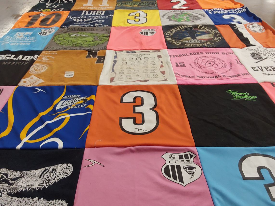 T-shirt quilt featuring lehigh lightning soccer by ANISSA from WI