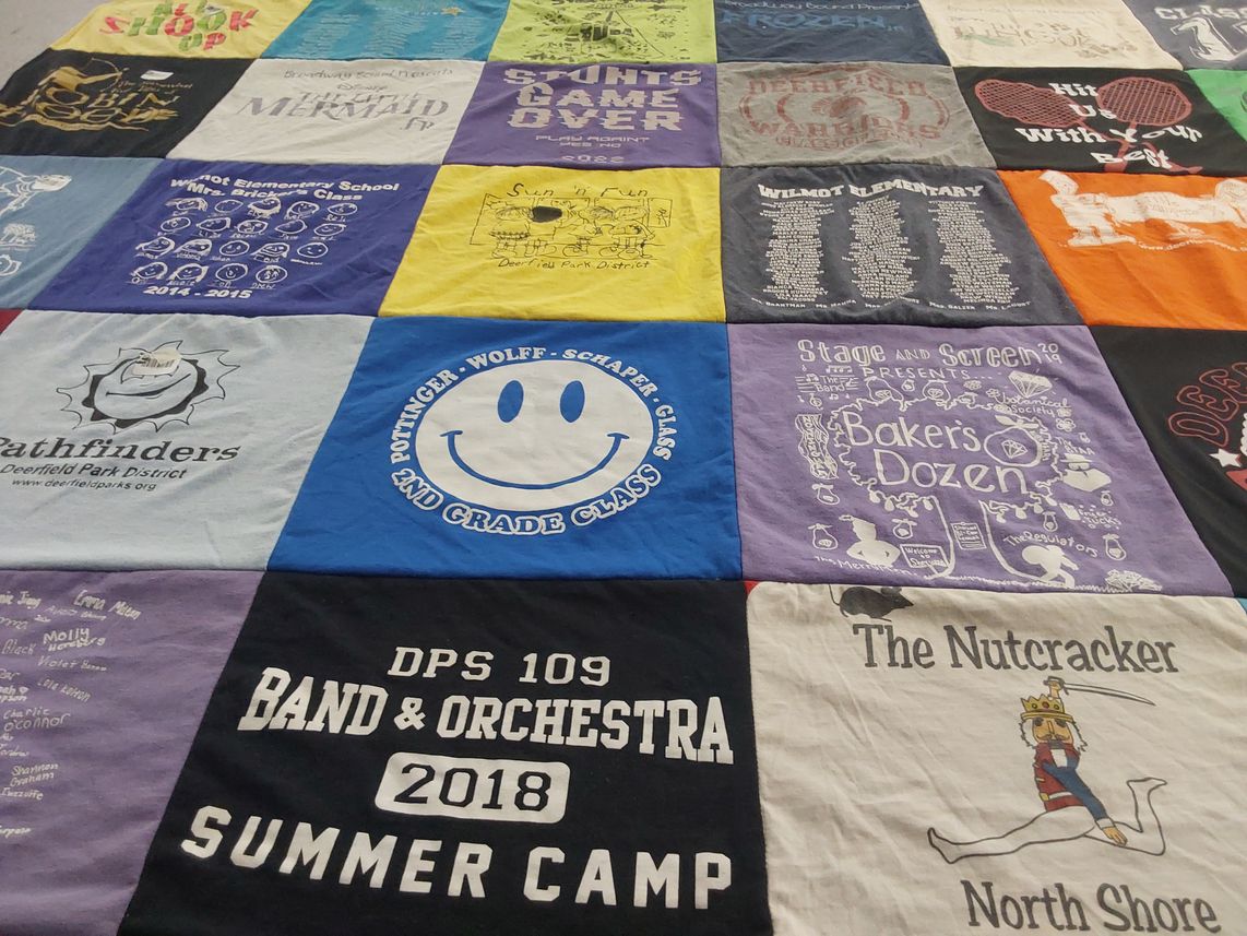 T-shirt quilt featuring deerfield warriors by Mia from IL