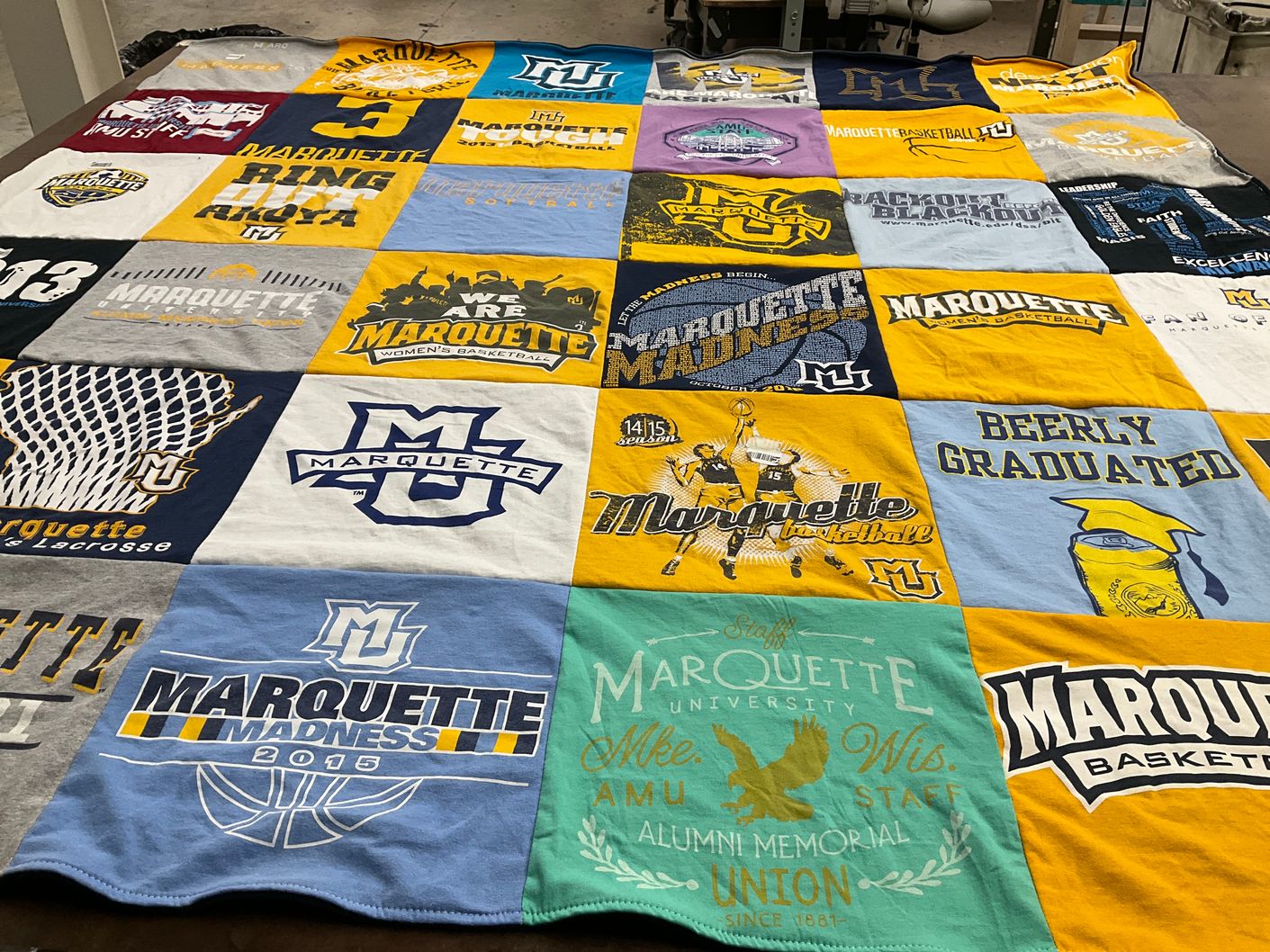T-shirt quilt featuring marquette university basketball by Lynn from WI