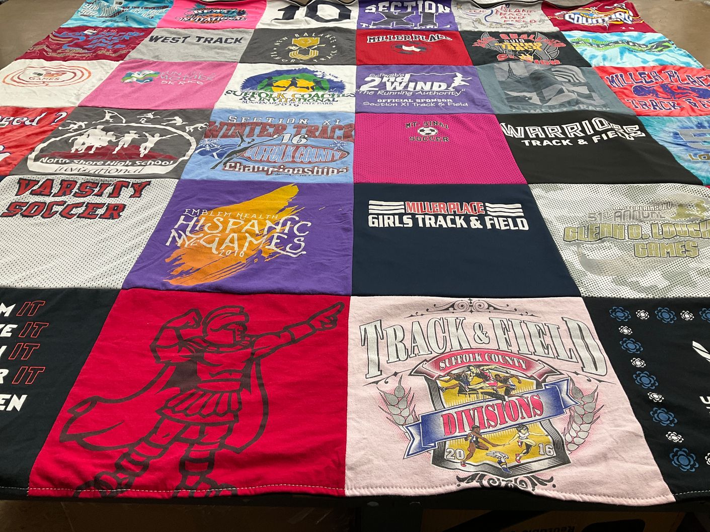 T-shirt quilt featuring miller place girls track & field by Jennifer from NY