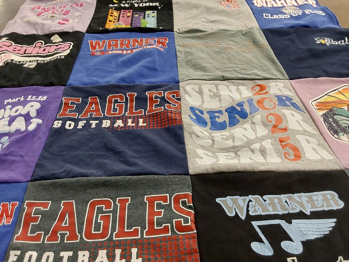 T-shirt quilt featuring eagles softball, eagles football by Karah from FL