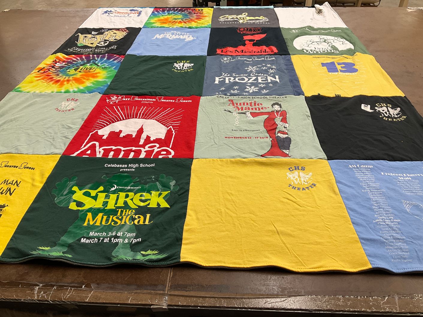 T-shirt quilt from calabasas high school by Katie from CA
