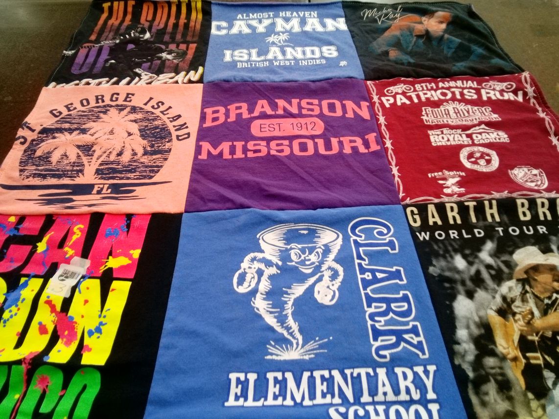 T-shirt quilt from clark elementary school by Ronnie from KY