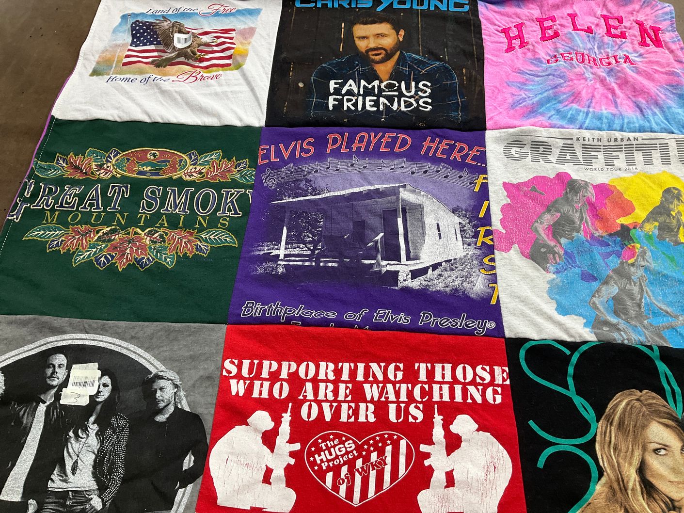 T-shirt quilt with music, culture themes by Ronnie from KY
