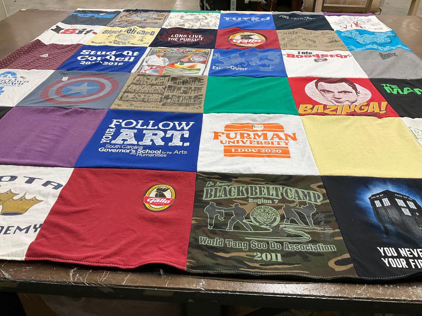 T-shirt quilt from furman university by MEREDITH from SC