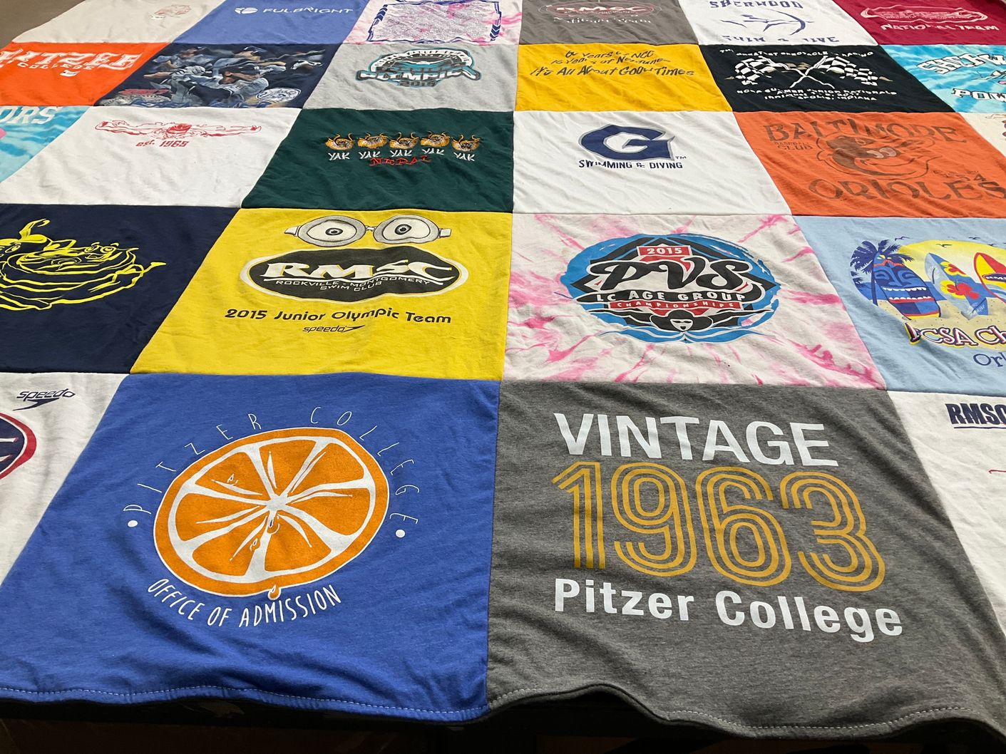 T-shirt quilt from pitzer college by Pamela from MD