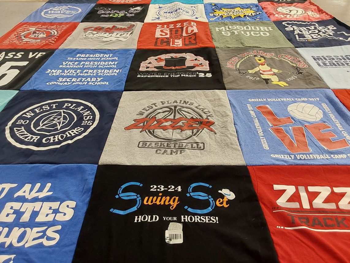 T-shirt quilt featuring west plains high school zizzers, west plains high school volleyball by Sherry from MO
