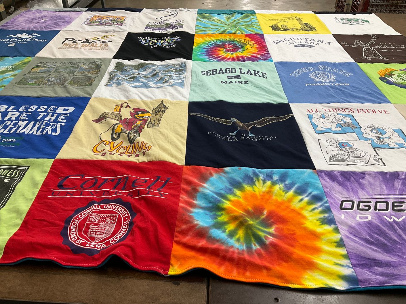 T-shirt quilt from cornell university, augustana college by Christine from IA