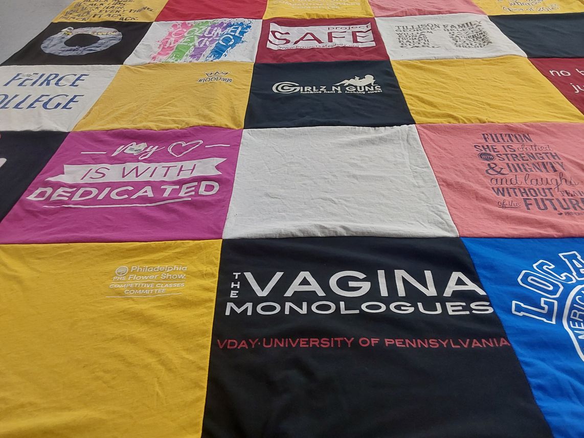 T-shirt quilt from university of pennsylvania by Lorraine from PA