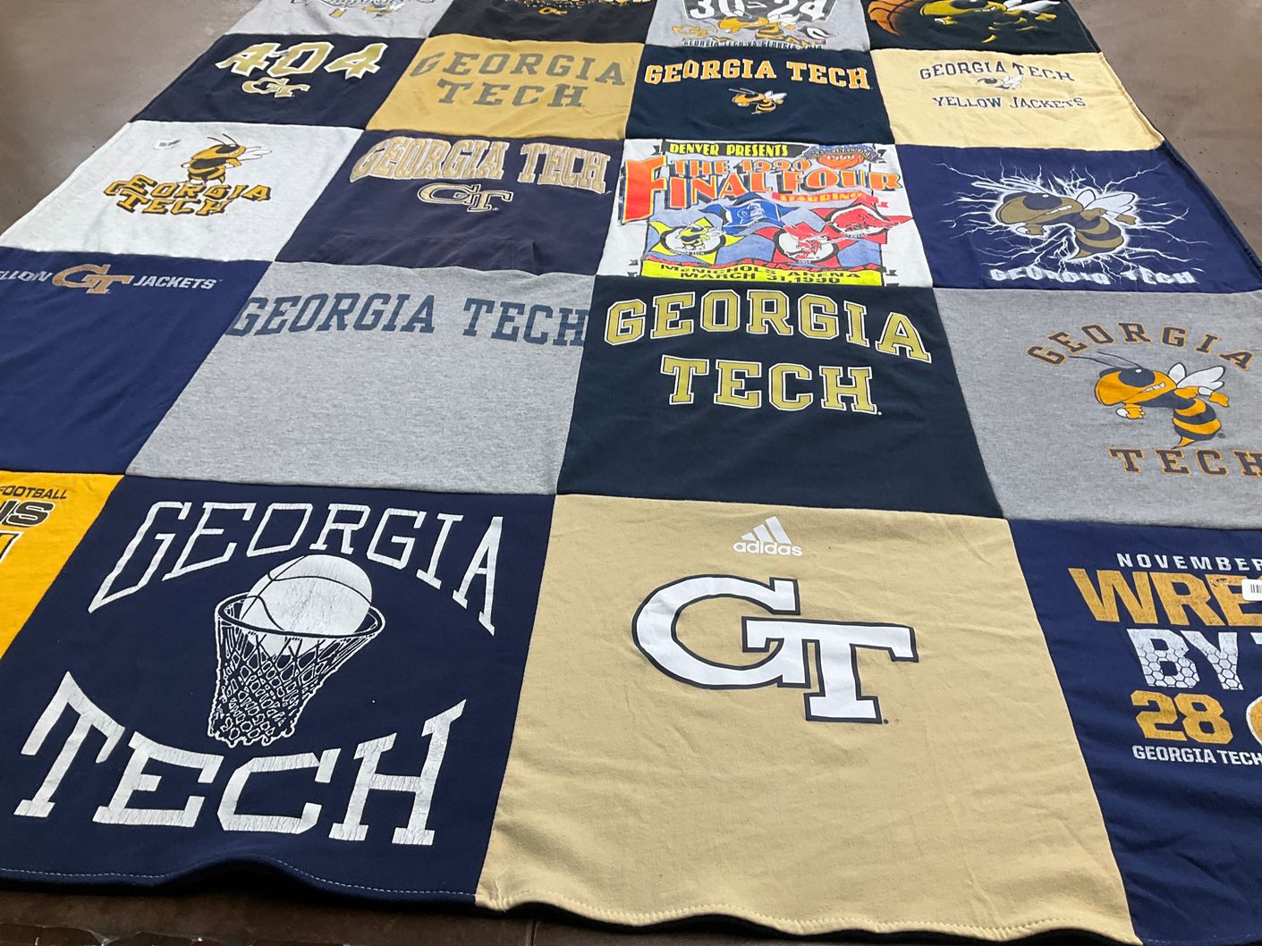 T-shirt quilt featuring georgia institute of technology yellow jackets by Todd from GA