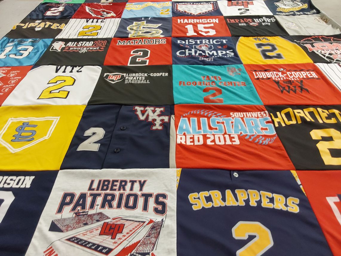 T-shirt quilt featuring lubbock-cooper pirates, southwest allstars by Jennifer from TX